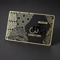 Cartes de remerciement personnalisées de luxe, gravées au laser, en métal électroplaqué noir mat et or, vierges