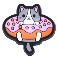 Nouveau dessin animé chat série bricolage trou décoratif chaussures accessoire en plastique souple PVC boucle en Stock-chaussure ornement/sabot charme