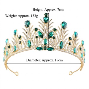 <span class=keywords><strong>Couronne</strong></span> de reine en alliage plaqué or <span class=keywords><strong>avec</strong></span> cristaux AB et strass pour Miss Univers - Product Image 6