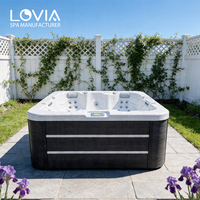LOVIA Fashion Balboa Hot Tub Jaccuzi Spa extérieur Baignoires et spas à remous Jaccuzi Hidromasaje Bain à remous pour 5 personnes pour usage extérieur