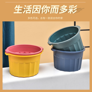 Plastic <b>Round</b> Foot Bath <b>Basin</b> With Massage Function For Elderly Foot Soaking Bucket Blue Red Yellow Green Colors - Product Image 4