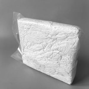 Trapos de algodón reciclado de 10 kg, 100% algodón, blancos, tipo camiseta, cortados en trozos, para uso industrial. - Product Image 1