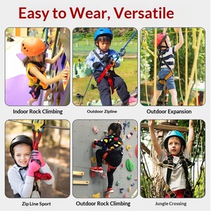 Arnés de escalada para niños, arnés de seguridad integral para actividades de trabajo en equipo en interiores, cinturón de seguridad infantil para escalada y rápel al aire libre - Product Image 2