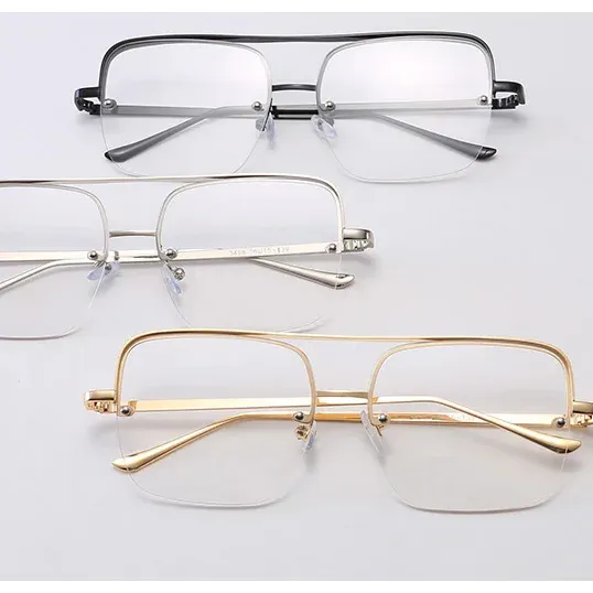 China Lentes De Sol Slim Oversized Fashion Metal Gafas Marco Gafas ópticas Gafas Monturas de gafas