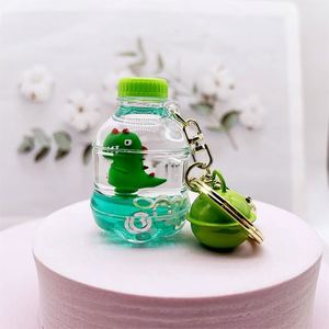 Llavero Creativo de Dinosaurio Verde con Arena Movediza, Colgante para Bolsa, Llavero con Aceite, Adorno Decorativo para Coche, Regalo de Navidad para Niños - Product Image 4