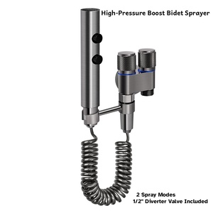 Set Moderno per WC in Acciaio Inox 304 con Pistola Spray a Pressione e Ugello Bidet, Rubinetto da Bagno per Balcone - Product Image 1