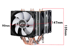 Enfriador de <span class=keywords><strong>CPU</strong></span> QiuzAim de 3 ventiladores de doble Torre, 4 tubos de calor compatibles con Intel AMD RGB Lighting 12V <span class=keywords><strong>Gaming</strong></span> Cooling x79 x99 <span class=keywords><strong>PC</strong></span>, tubo de cobre - Product Image 6