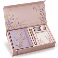 Boîte cadeau personnalisée pour agenda, emballage rigide en papier de luxe avec insert pour journal, stylo, autocollants, ruban washi, ensembles de papeterie