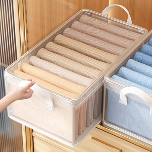 Japandi Closets Organizador de Ropa Pantalones Jeans Caja de Almacenamiento Gabinete Cajones Plegables Ropa Interior Calcetines Organizadores de Almacenamiento de Armario - Product Image 1