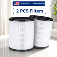 Paquete de 2 Filtros de Repuesto para Purificador de Aire de Escritorio, Estructura Compuesta de 3 Capas, HEPA, Carbón y Algodón, Económicos