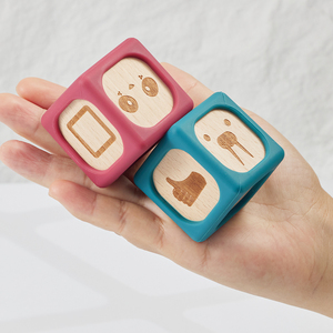 <span class=keywords><strong>Cube</strong></span> éducatif en <span class=keywords><strong>bois</strong></span> de silicone, blocs empilables, jouets pour bébés, construction d'enfant, ensemble de blocs souples en silicone - Product Image 5
