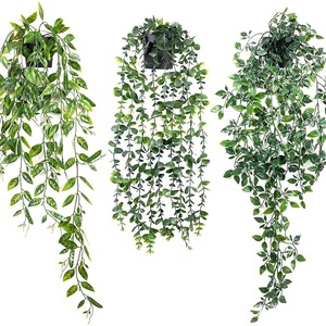 Conjunto <span class=keywords><strong>de</strong></span> Plantas Artificiales Colgantes con Eucalipto y Decoración <span class=keywords><strong>de</strong></span> Bonsái para Uso en Interiores, Pothos Artificial - Product Image 2