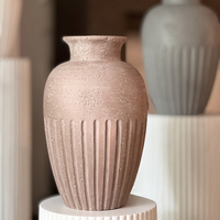 Vases antiques en détresse pour fleurs, décor à la maison, vase écologique en fibre d'argile, vase de table de style rustique