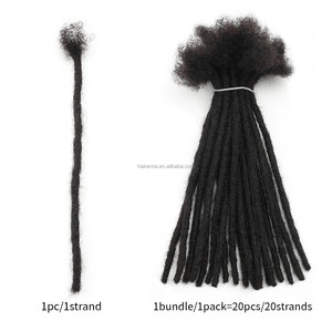 Extensions de Locs en Gros <span class=keywords><strong>Dreadlocks</strong></span> <span class=keywords><strong>Noir</strong></span> Naturel 0,6 cm Locs Régulières Entièrement Faits à la Main 100% Cheveux Humains pour Femme Noire - Product Image 2