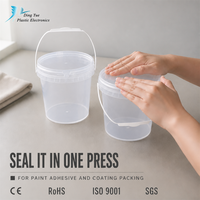 Seau en plastique transparent avec couvercle à vis, multi-usages, universel, pour usage quotidien et tâches courantes