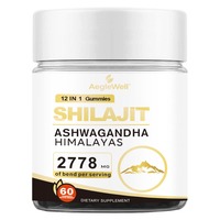 Gummies de Shilajit organique de l'Himalaya Aeglewell, complément alimentaire à base de plantes pur et naturel pour homme