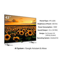 Téléviseur intelligent d'hôtel de 43 pouces fabriqué en Chine, Full HD, rétroéclairage LED, télévision de 43 pouces