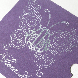 2025 Tím bướm trong suốt Acrylic tiệc sinh nhật quinceanera lời mời đám cưới lời mời với nhung túi phong bì - Product Image 5