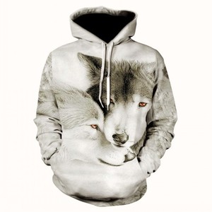 <span class=keywords><strong>Felpe</strong></span> da uomo di marca lupo moda popolare <span class=keywords><strong>felpe</strong></span> con stampa 3D divertente Hip HOP Streetwear per novità autunnale con cappuccio - Product Image 3