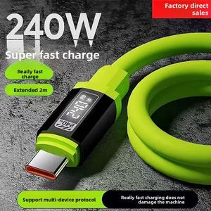 Mới 240W hiển thị kỹ thuật số siêu nhanh sạc cáp dữ liệu Type-C di động <span class=keywords><strong>Flash</strong></span> sạc hoàn toàn Tương thích sạc dòng 6A Cáp - Product Image 6