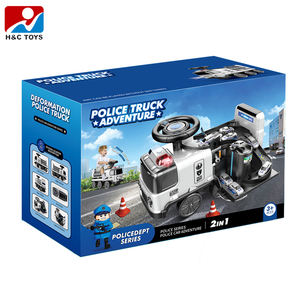 Voiture à quatre roues de stockage coulissant en forme de police avec jeu de piste d'aventure coulissant pour les enfants - Product Image 4