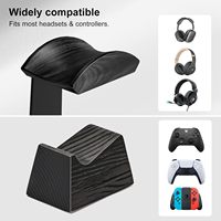 Support pour casque et manette en bois massif naturel UPERGO VD-4B pour bureaux de jeu - Peut accueillir 1 casque/1 manette PS5/Xbox/Switch