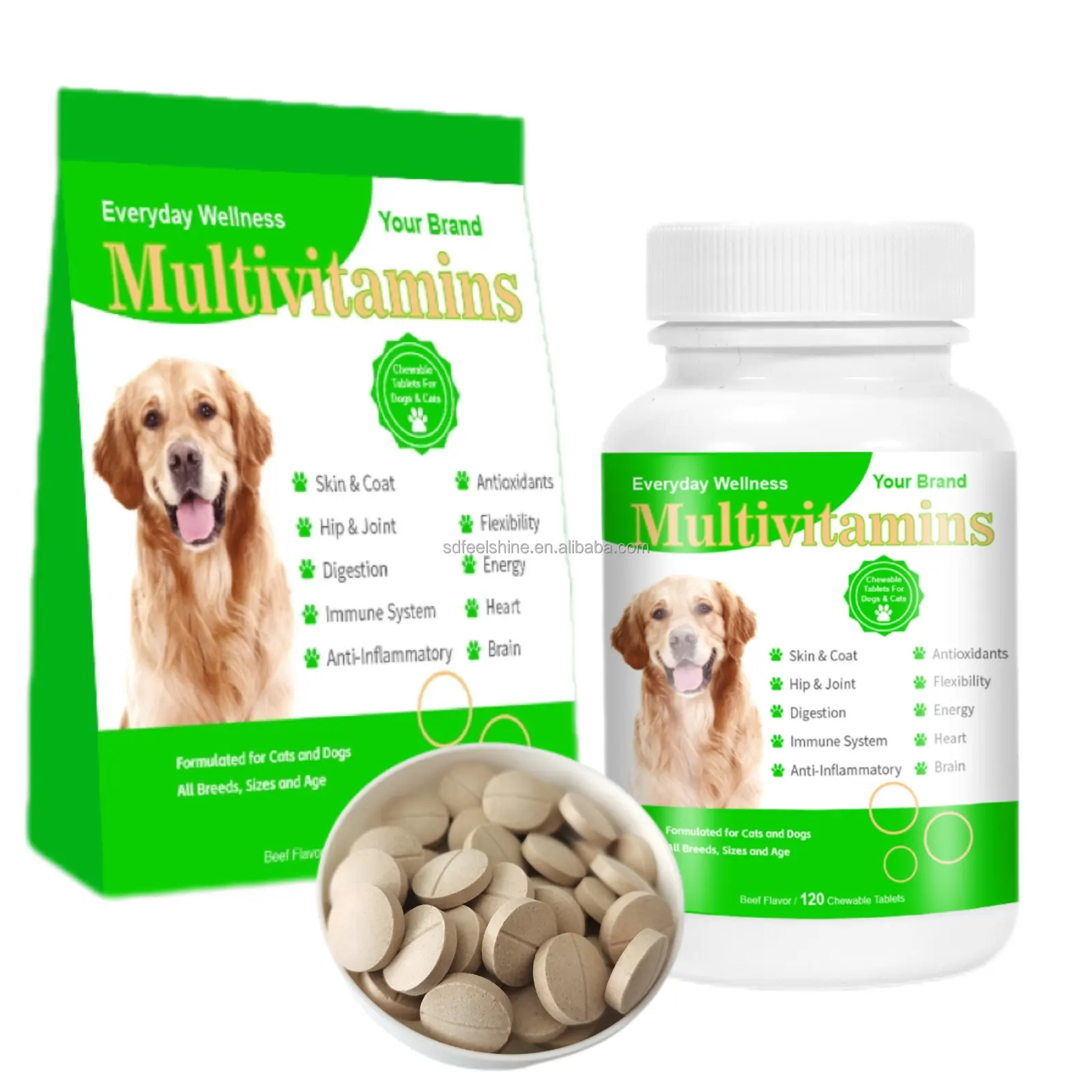 תוסף בריאות לכלבים וחתולים מותאם אישית תוספי מולטי ויטמינים לכלבים