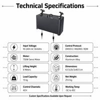 Treuil cinétique DMX 750W avec moteur servo, capacité de levage de 8 m et charge de 15 kg, avec éclairage cinétique