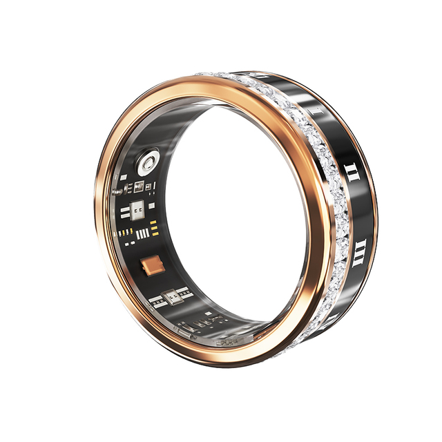 Diamond Smart Ring Lightweight 2.9g IP68 Waterproof Titanium Alloy Heart Rate BO HRV Sleep Health Monitor Sport Fitness Tracker