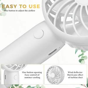 Mini Ventiladores Portátiles Plegables Eléctricos de Bolsillo, Recargables por USB, con Batería - Product Image 3