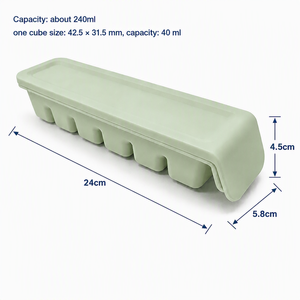 Bac à glaçons en silicone 6 cavités 180 ml avec couvercle, démoulage facile, sans BPA, compatible lave-vaisselle, réutilisable, récipient de stockage - Product Image 2