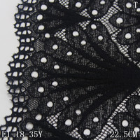 Mode maison Textile accessoires noir Spandex Nylon élastique dentelle garniture pour vêtements sous-vêtements décoration