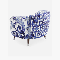 Fait à la main moderne bleu scandinave Art déco chêne bois canapé simple chaise doux Gros Grain tissu pour bureau à domicile salon chambres