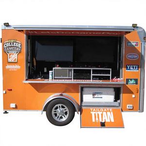 Camion de restauration mobile, équipement de cuisine pour café et pizza, chariot de vente de snacks de rue, fibre de verre et aluminium, personnalisable, garantie de 3 ans - Product Image 1