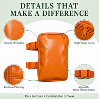 Sac de jambe Sinmelon personnalisé avec logo holographique, forme baril, sangle réglable, en PU imperméable, transparent, avec fermeture éclair pour téléphone