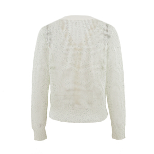 Custom Women Sweater Spring <strong>Summer</strong> <strong>Ladies</strong> Knit Sweater Long Sleeve V Neck Women Hollow-out Knit <strong>Cardigan</strong> - Product Image 3