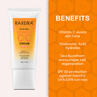 Krim BB dan CC Vitamin C OEM/ODM, Tabir Surya Wajah SPF 50, Pelembap, Makeup, Foundation Krim CC
