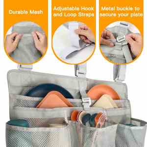 Collapsible Dish <b>Drying</b> <b>Rack</b> Camping Dish <b>Drying</b> Bag Camp Kitchen Organizer Mesh Cutlery Drain Storage for RV Camping - Product Image 4