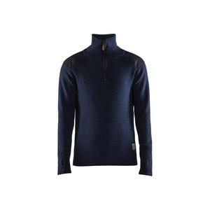 BLAKLADER - 463010718698XS Pull en laine Marine foncé/Gris foncé-EAN 7330509754467 WORK HOODIES - Product Image 1