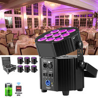 Lampe LED sans fil avec batterie, 9 pièces RGBWA UV 6 en 1 pour mariage, scène, événement, fête, peut éclairer