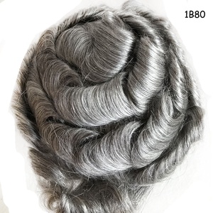 Perruque naturelle indienne pour hommes, 10*8 pouces, dentelle française, système de remplacement Q6, cheveux humains, toupet à nœuds blanchis, tendance 2020 - Product Image 6
