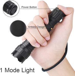 Linterna Táctica Súper Brillante de Alta Potencia y Largo Alcance, Recargable, IP65, LED, de Aluminio, para Senderismo y Camping al Aire Libre - Product Image 4