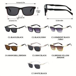 Gafas de Sol Retro 2025 con Logotipo Personalizado, Montura Metálica para Hombre y Mujer, Lentes Degradadas con Protección UV400, Montura Grande Cuadrada - Product Image 4