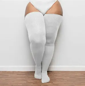 Best Women Plus Size Thigh High Stockings Over The Knee Thin Tube Socks Long Sport Tights Casual Striped Leg Warmers