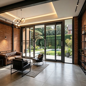 Puerta Corredera <span class=keywords><strong>de</strong></span> <span class=keywords><strong>Tres</strong></span> Paneles Chaokuo, <span class=keywords><strong>de</strong></span> Aluminio Resistente, Estilo Moderno y Minimalista, Aislamiento Acústico, para Cocina, Sala <span class=keywords><strong>de</strong></span> Estar, Villa, 3 Años <span class=keywords><strong>de</strong></span> Garantía - Product Image 5
