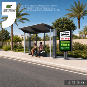 Refugio de autobús inteligente de diseño moderno con cajas de luz publicitarias Información de construcción para parada de autobús de espera de pasajeros - Product Image 3