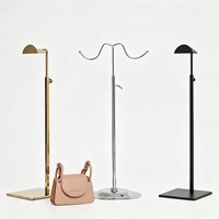 Présentoir de sacs à main télescopique réglable en acier inoxydable pour boutique de détail, support de sac, service de personnalisation CNC