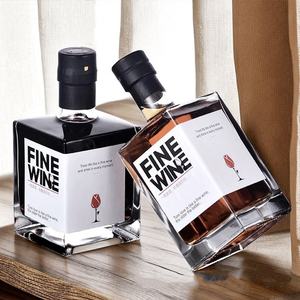 250 בצורת ריבוע מ "ל 500 מ" ל בקבוקי זכוכית עם עץ כהה בר העליון פקקים סיטונאי - Product Image 1