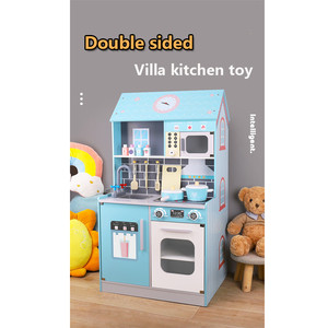 Offre Spéciale simulation 2 en 1 en bois <span class=keywords><strong>maison</strong></span> de poupée cuisine jouets pour enfants semblant jouer bois cuisine jouets cuisine ensemble pour enfants - Product Image 5