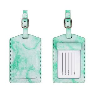 Étiquettes de bagages en cuir PU 7x11cm imperméables et écologiques, avec impression par transfert thermique, pour le voyage - Vente en gros usine - Product Image 5